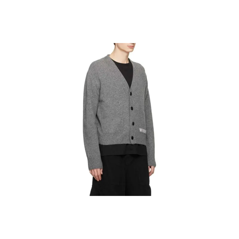 WE11DONE Logo-embroidered Knitted Cardigan-3