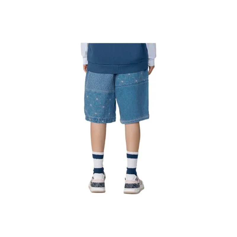 LiNing Sports Basketball Collection Denim Shorts Unisex Blue-3