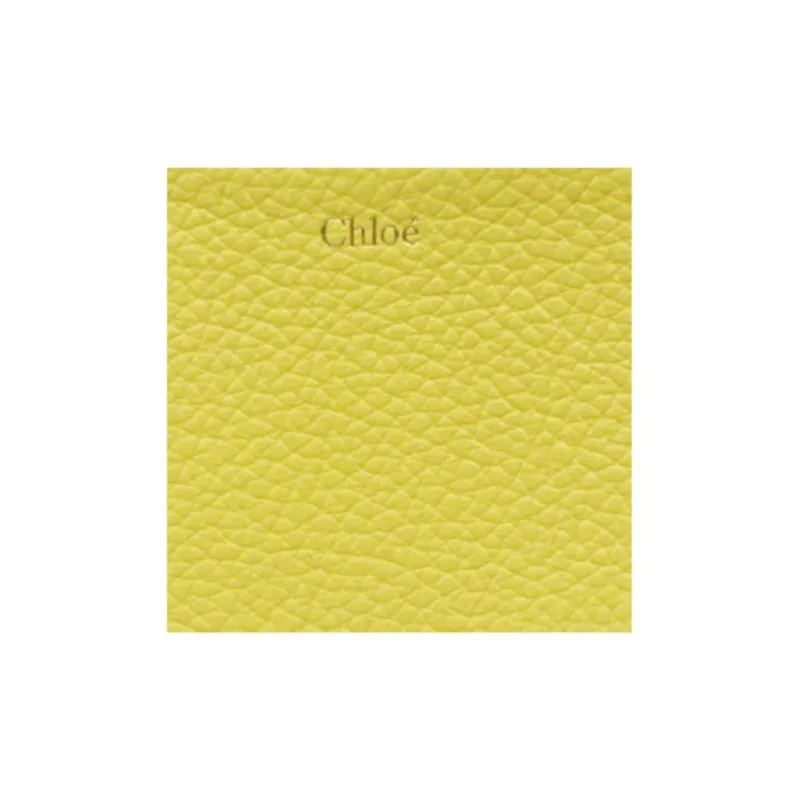Chloe Cow Leather Coin Purses Wallets Women's Yellow-3
