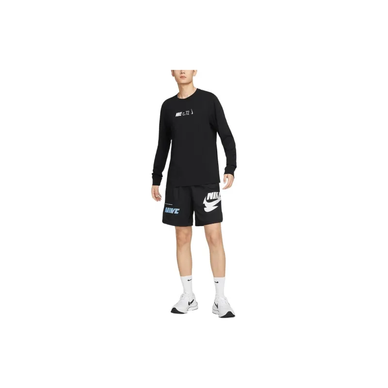 Nike Circa Long Sleeve T-Shirt With Back Print In T-Shirt Men's Black-2