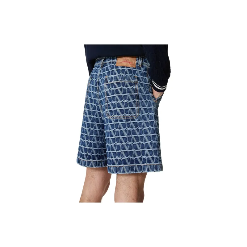 Valentino SS24 Denim Shorts Men's Dark Blue-3