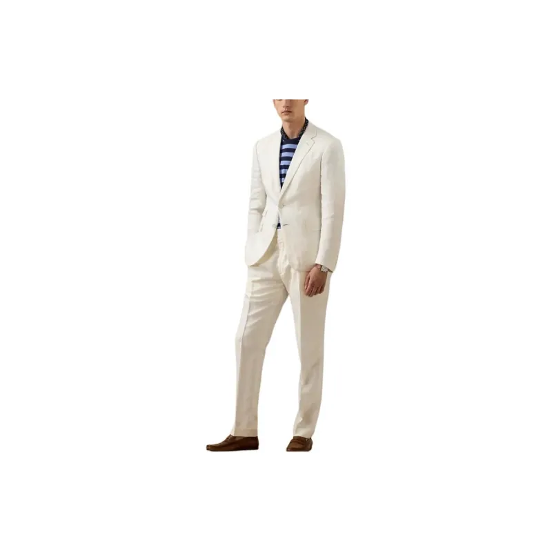 Polo Ralph Lauren Kent Hand-Tailored Linen Suit Jacket Business Suit Men's White-1