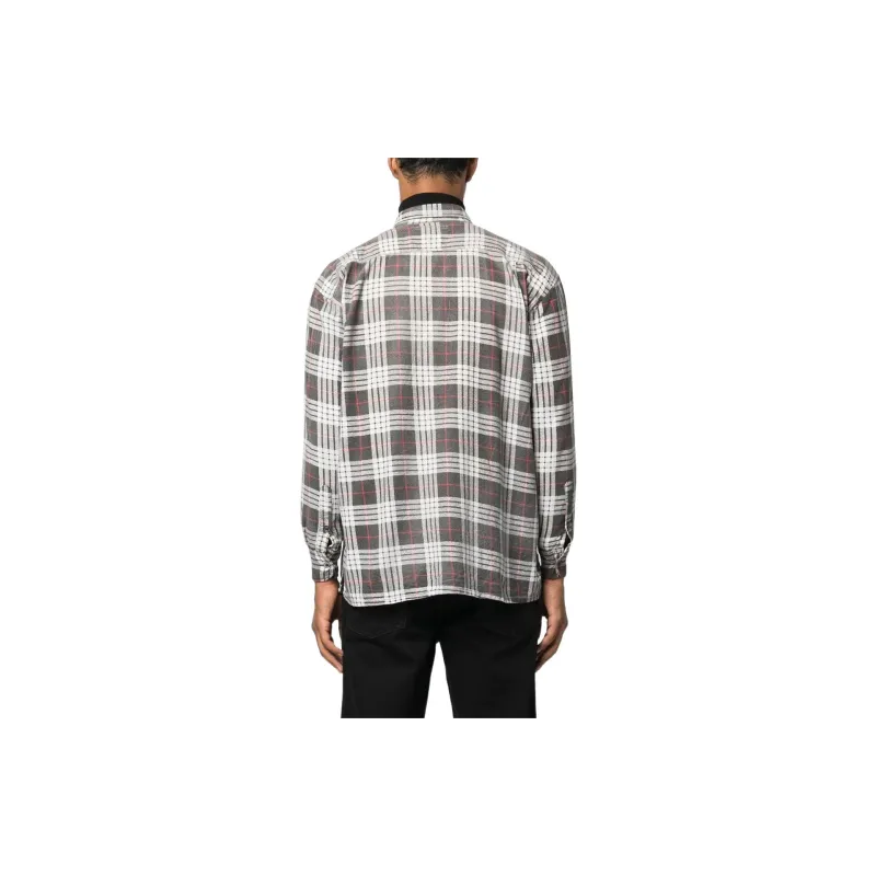 Needles Flannel Ribbon Button Down Shirt-2