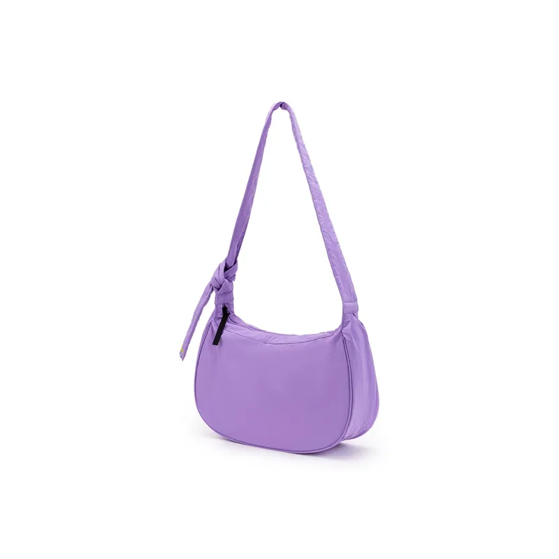 Bromen Wash Nylon With Water Travel Backpack Crossbody Bag Medium Size Women's Bright Purple/Milk White/Black/Gray-2