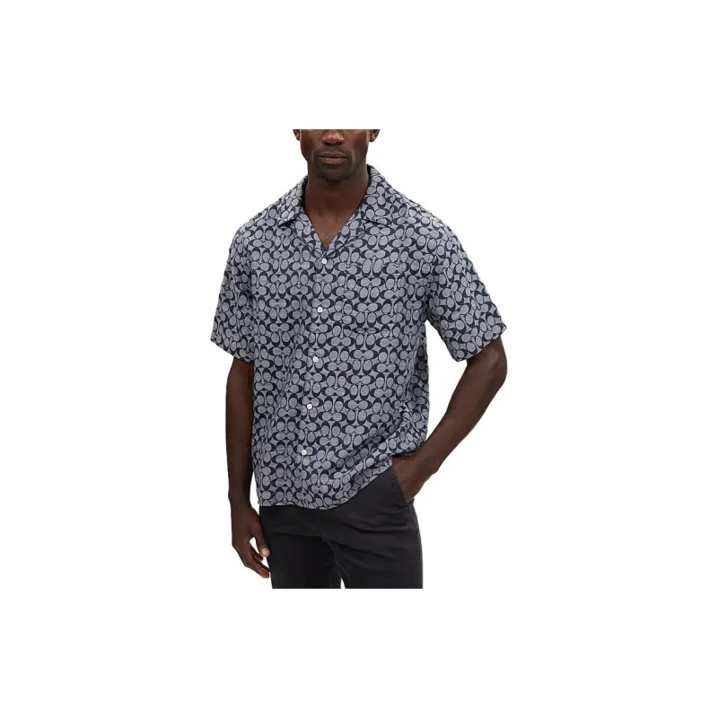COACH Shirts Men Blue-3