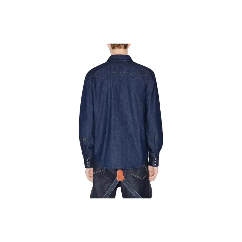 KENZO Logo Embroidered Buttoned Denim Shirt-6