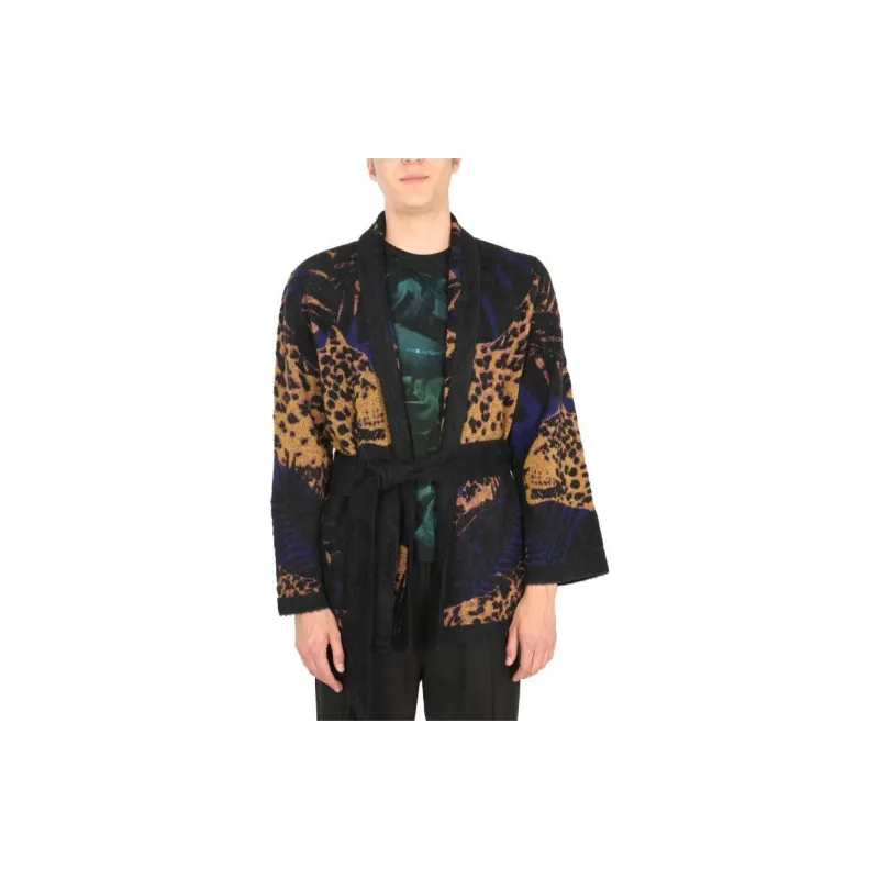 SAINT LAURENT Leopard Intarsia Robe-1