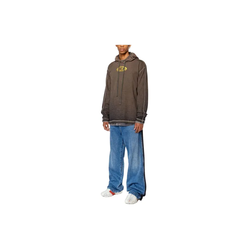DIESEL T Crone Ls Logo Printed Drawstring Hoodie-1