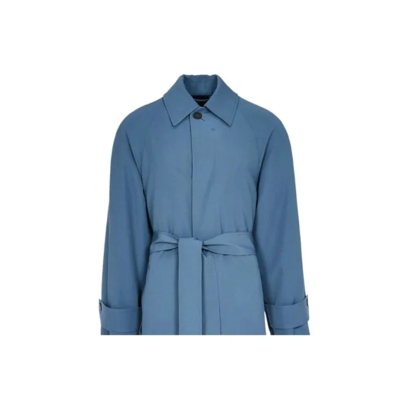 Ferragamo Trench Coats Men Blue-4