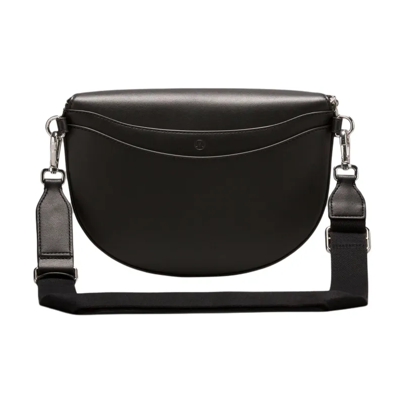 Lululemon Artificial Leather Shoulder Bag, Crossbody Bag Regular Women's Black-1