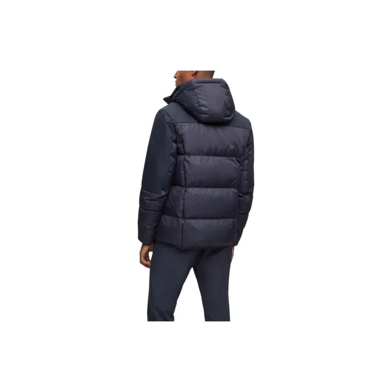 HUGO BOSS Regular Fit Water Repellent Down Jacket With Logo Detail Jackets Coats Men's Dark Blue-3