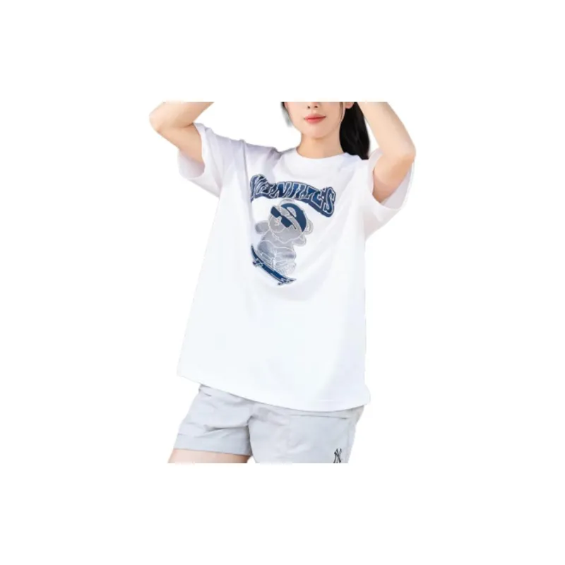 MLB New York Yankees T Shirts Unisex Ecru-3
