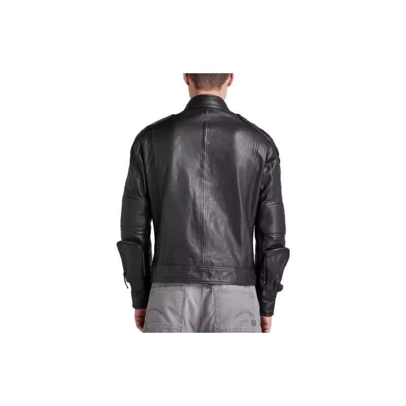 G-STAR RAW Leather Jackets Men Black-3