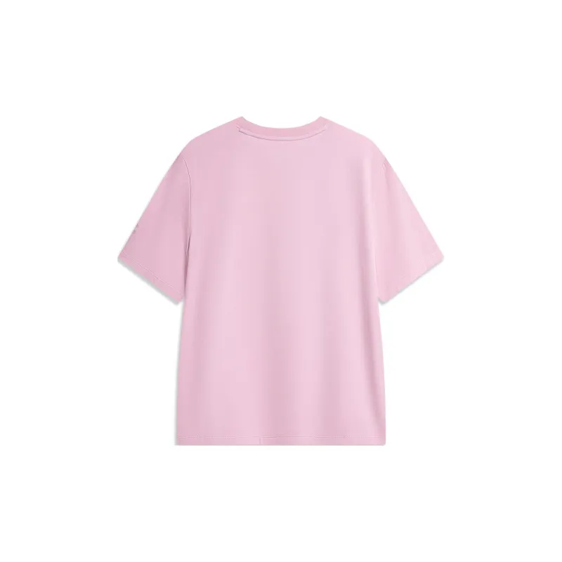 LiNing Weekend Youth Sports Trendy Collection T Shirt Women's Flower Branch Pink-1