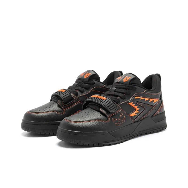 QIAODAN Legend Vintage Basketball Shoes Men Low Top Black-2
