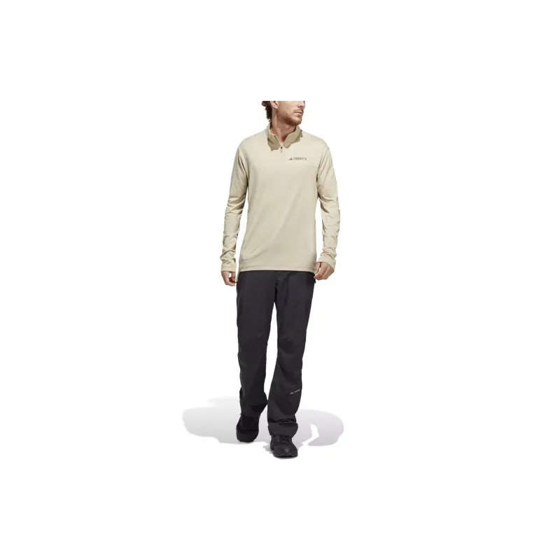 Adidas MT HALF ZI LS T-Shirt Men's Light Brown-4
