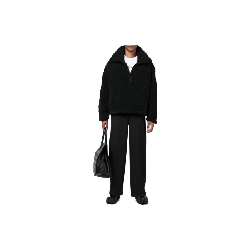 VERSACE Faux Fur Half Zip Jacket-1