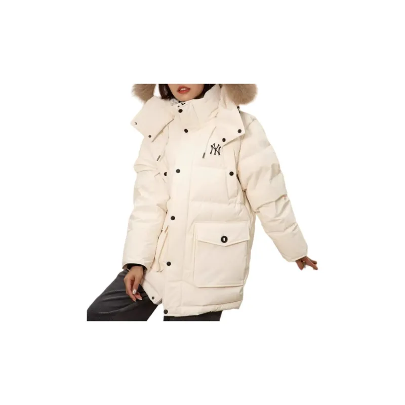 MLB New York Yankees Down Jacket Cropped Unisex White-3