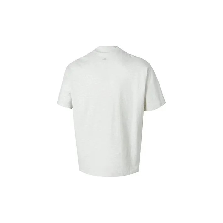Adidas T Shirt Unisex Light Gray+Necklace-2