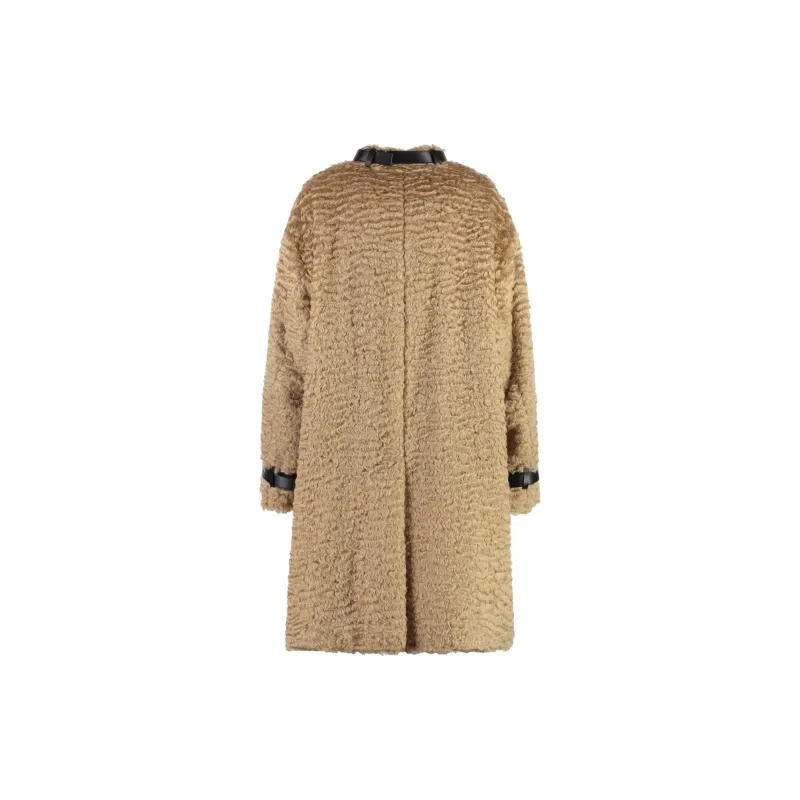 JIL SANDER Detachable Leather Neck Strap Calf Length Coat-1
