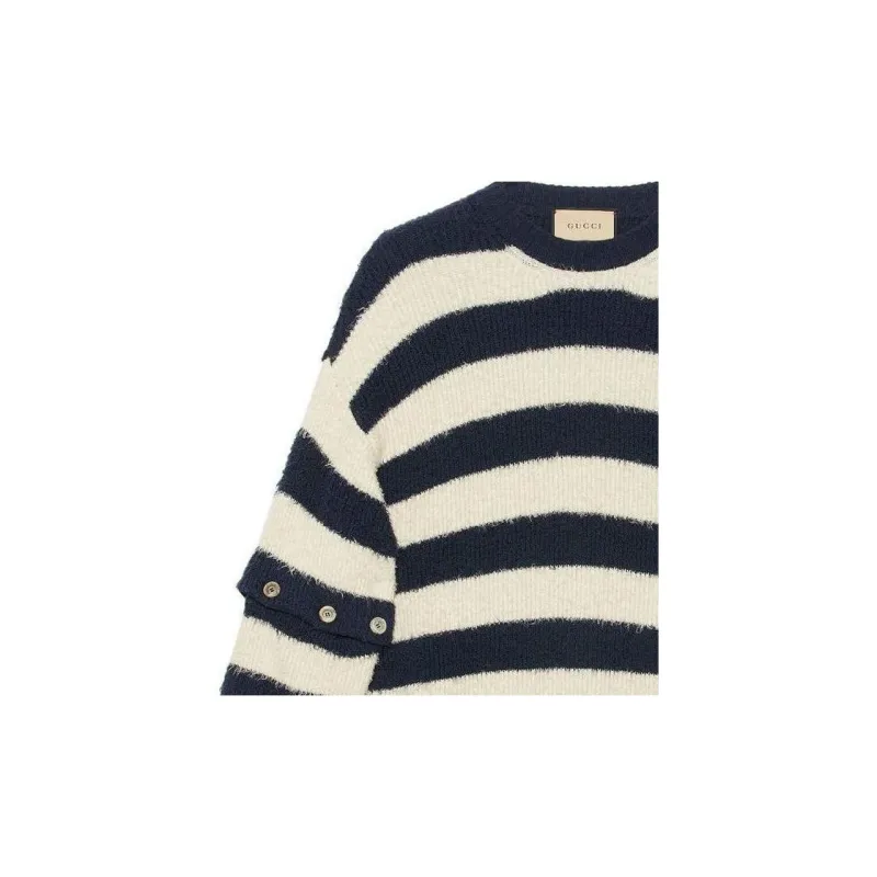 GUCCI Striped Crew neck Brushed Jumper-5