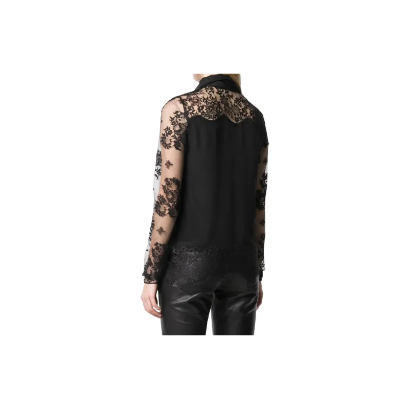 Faith Connexion Lace Detail Pussy Bow Blouse-3