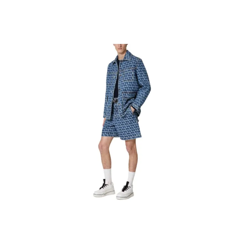 Valentino SS24 Denim Shorts Men's Dark Blue-4