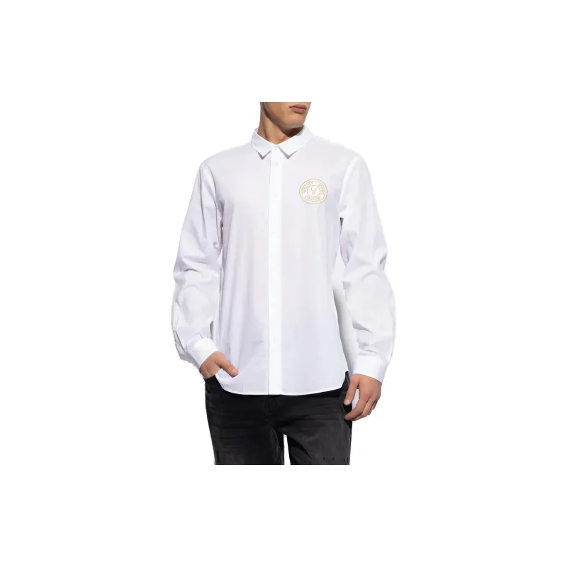 VERSACE JEANS Logo appliqué Poplin Shirt-2