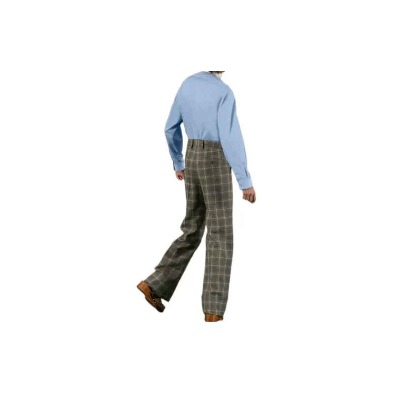 GUCCI Linen Wool Plaid Pants-3