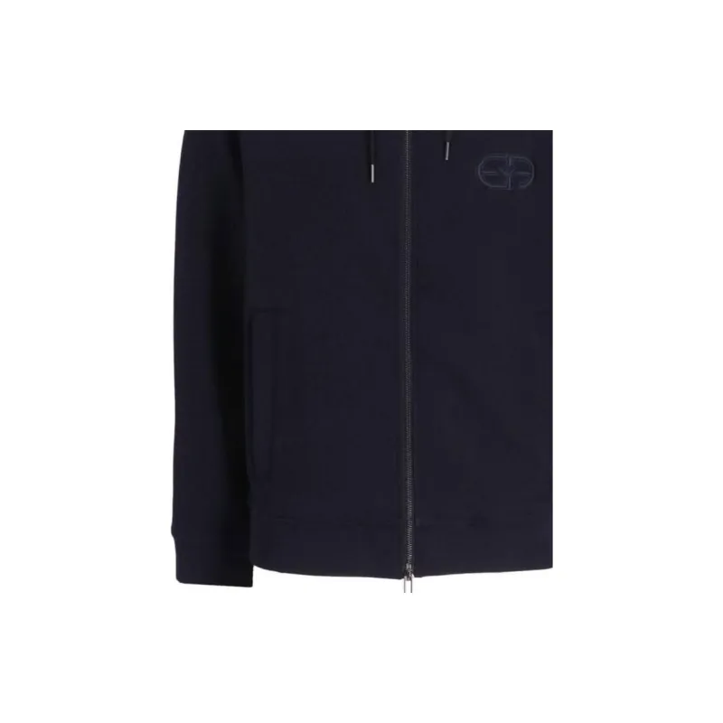 EMPORIO ARMANI Logo-embroidered Zipped Hoodie-5