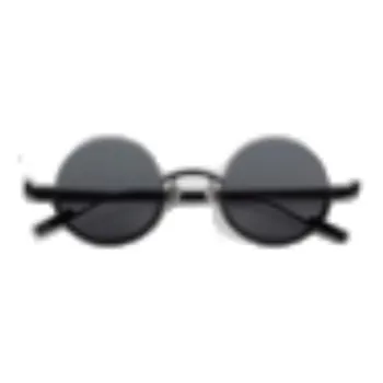 BONNIECLYDE Metal Round Sunglasses Unisex Black