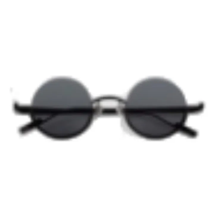 BONNIECLYDE Metal Round Sunglasses Unisex Black-0
