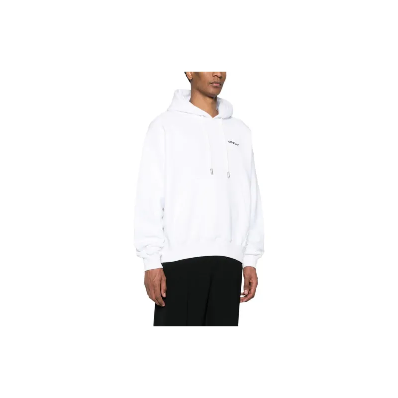 Off Logo Embroidered Drawstring Hoodie-2