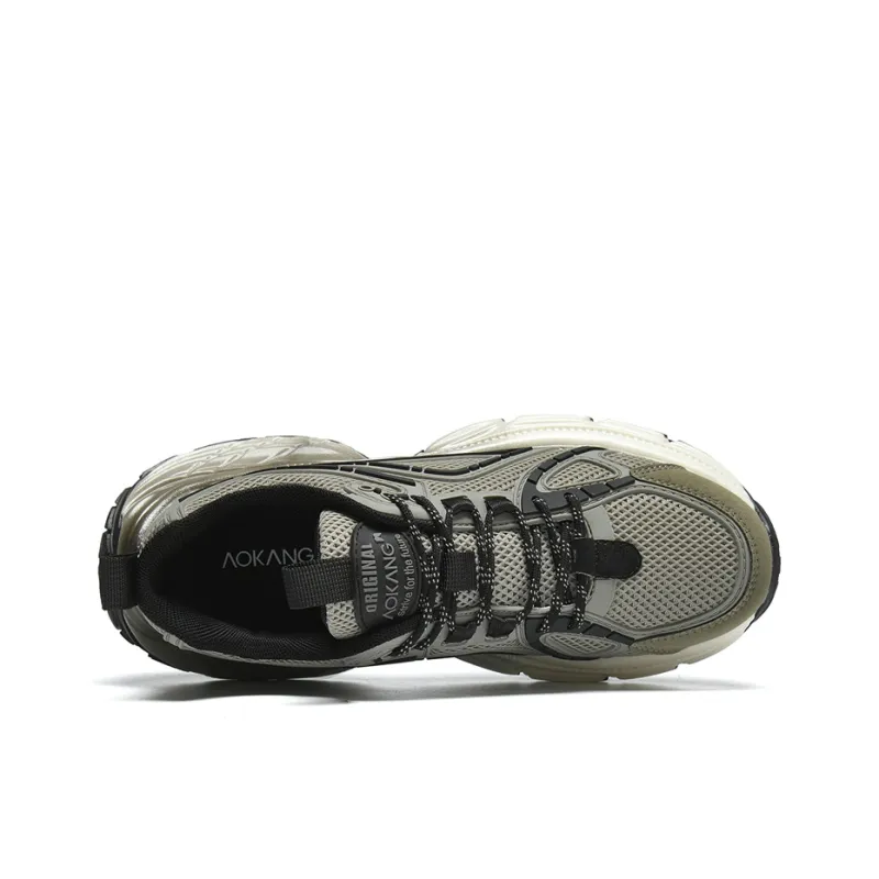 AOKANG Trendy Play Series Chunky Sneakers Men Low Top Black, Gray-9