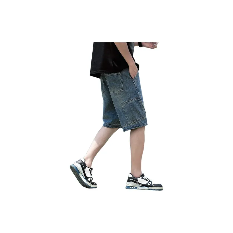 Tonlion Denim Shorts Men's Vintage Blue-3
