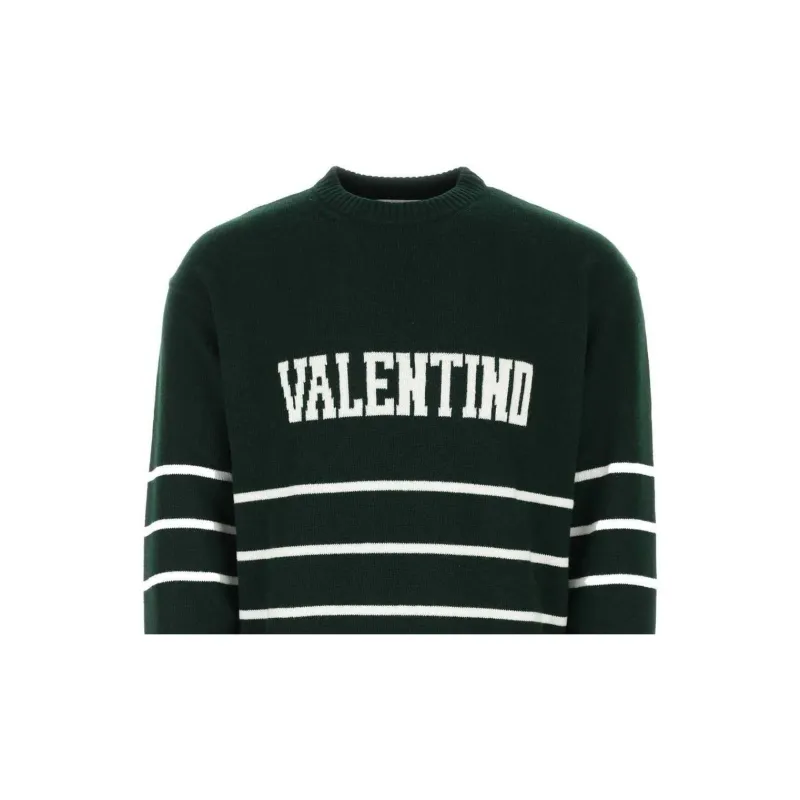 Valentino Logo Intarsia Long-Sleeved Jumper-4
