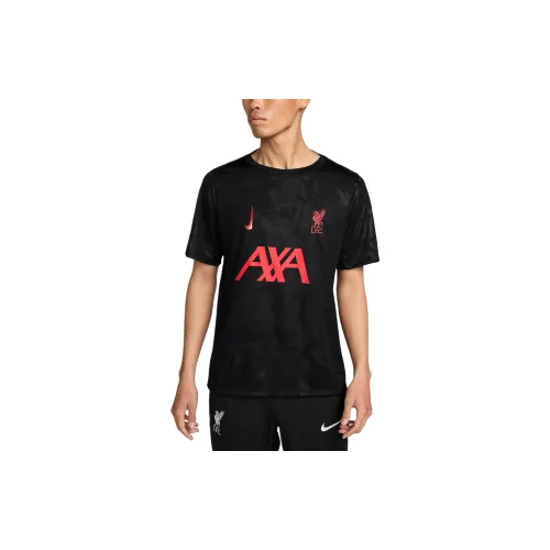 Nike Liverpool Soccer Jerseys Men Black/Chrome Yellow/Global Red