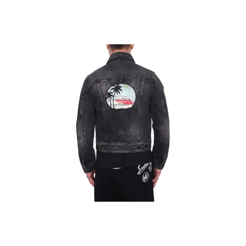 SAINT LAURENT Denim Jackets Men Black-4