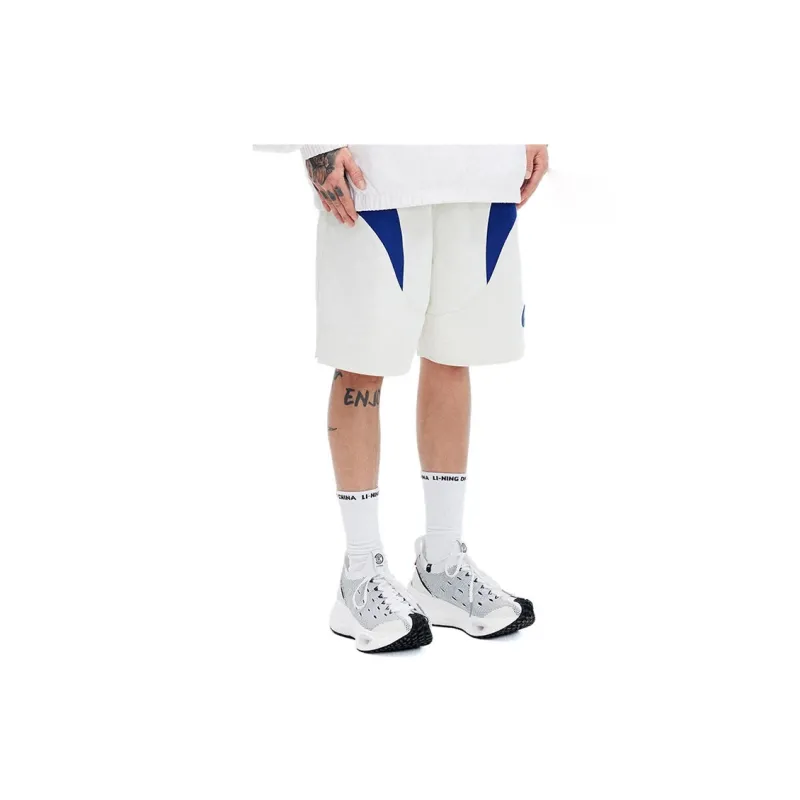 LiNing Sports Shorts Men's Ecru Shadow Purple Blue-3