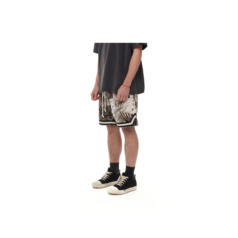 JUNGLE GURL Basketball Casual Lace Up Shorts Unisex Gold-3