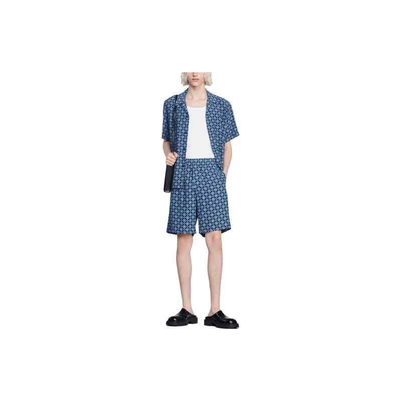 Sandro Casual Shorts Men Blue-1
