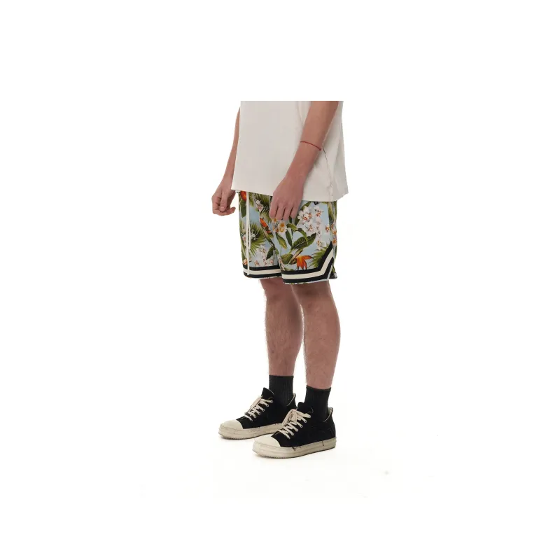 JUNGLE GURL Straight Fit Basketball Casual Shorts Unisex Blue-3