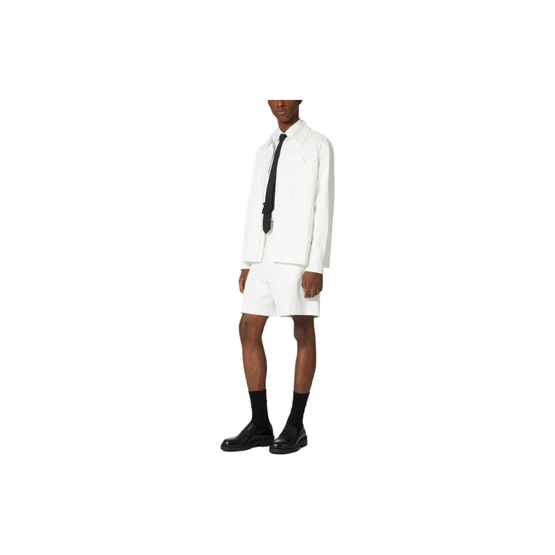 Valentino Logo Plaque Long Sleeved Shirt Jacket-4