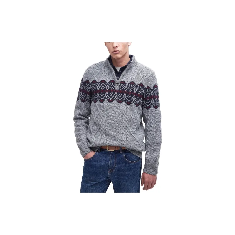 BARBOUR Alwinton Half Zip Jumper Sweater Men's Gray-2