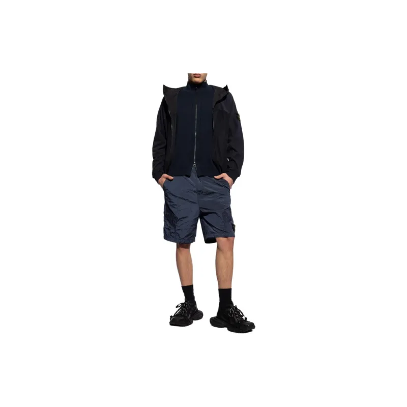 STONE ISLAND Panelled Zip up Hoodie-1