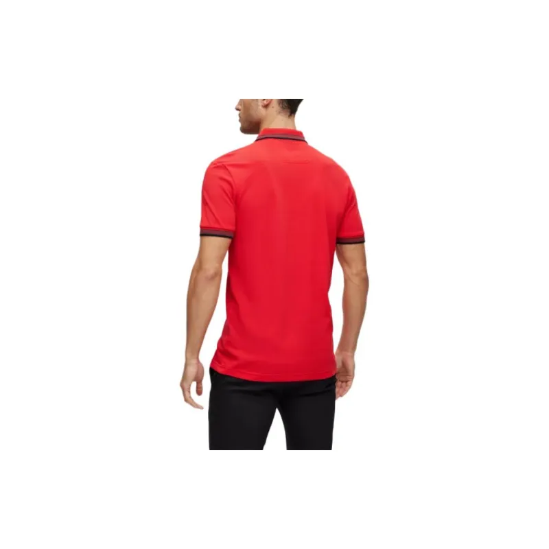 HUGO BOSS Men's Paddy Pique Polo Shirt Red-5