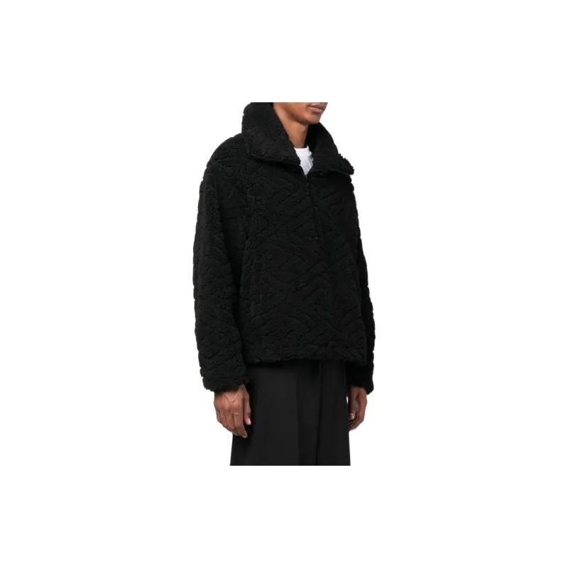 VERSACE Faux Fur Half Zip Jacket-3