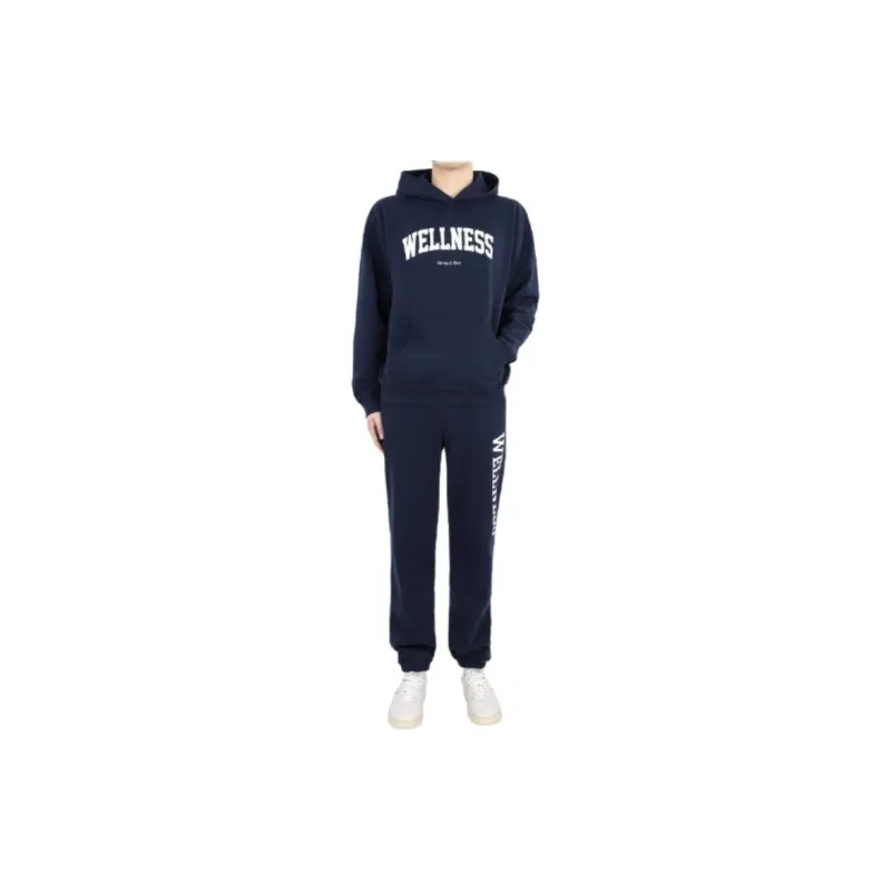 SPORTY & RICH Logo Printed Tapered Leg Trousers-3
