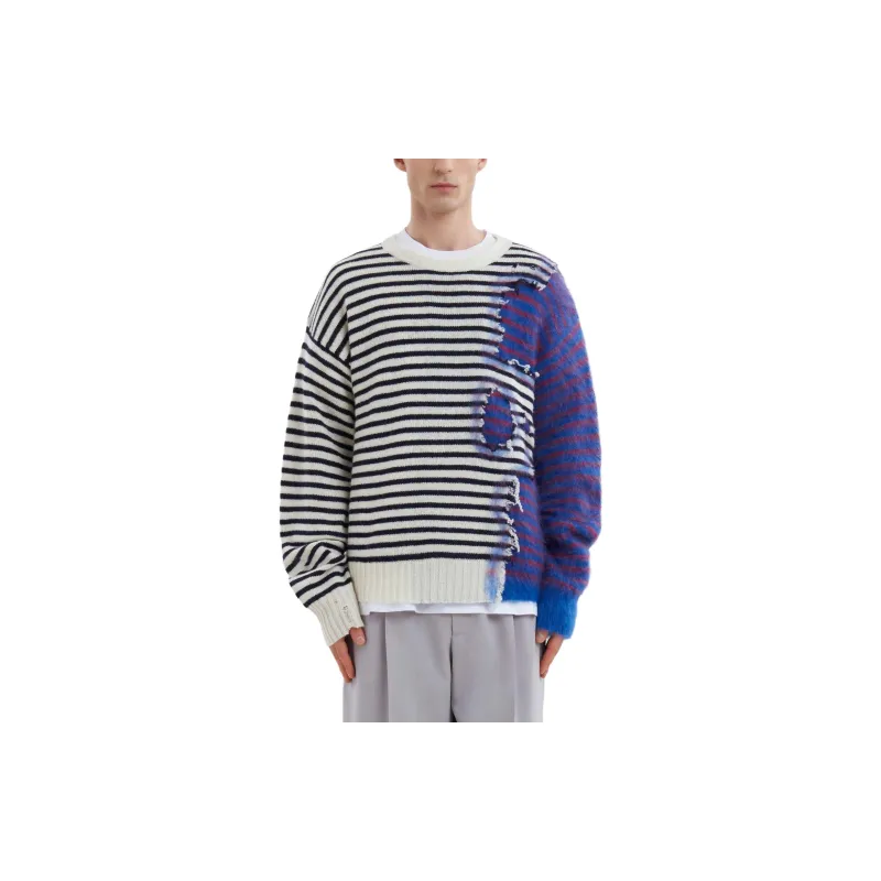 MARNI Distressed effect Colour block Jumper-1