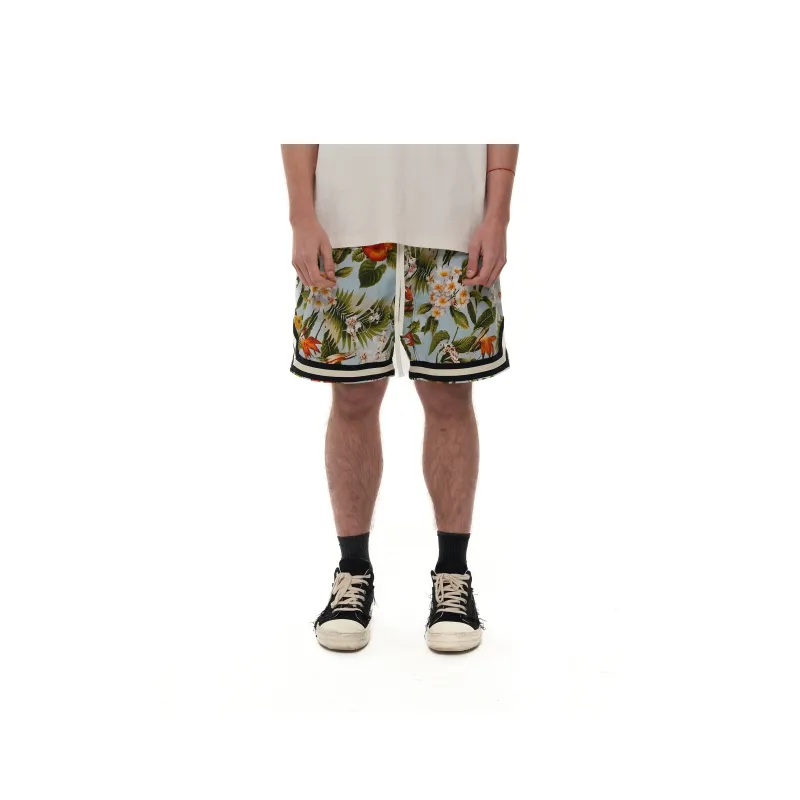 JUNGLE GURL Straight Fit Basketball Casual Shorts Unisex Blue-2